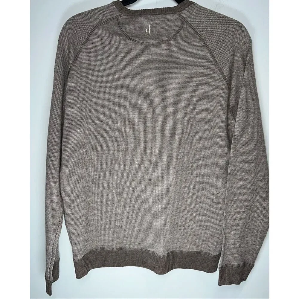Johnnie-O Boggs Merino Wool Crewneck Sweater in khaki size medium